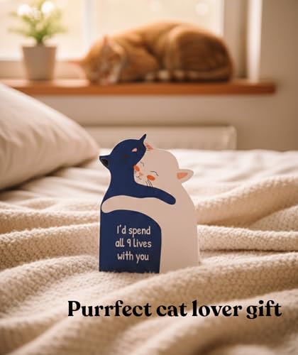 Cat Love Greeting Card for Him or Her - Anniversary, Valentine's Day & More