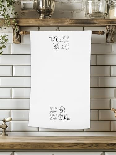 Goldendoodle Hand Towel - 16x24 Waffle Weave Dog Lover Gift (Dogthemed02)