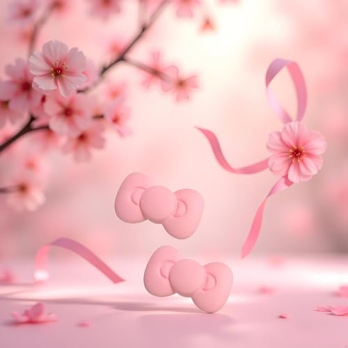 Pink Bow Hair Clips 2-Piece Set Cute Kawaii Barrettes for Women and Girls
