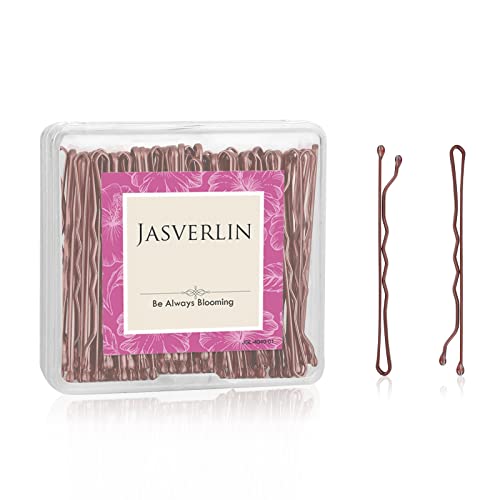 JASVERLIN Brown Bobby Pins 100 Pcs 2 Inch Metal Hair Pins for Updos
