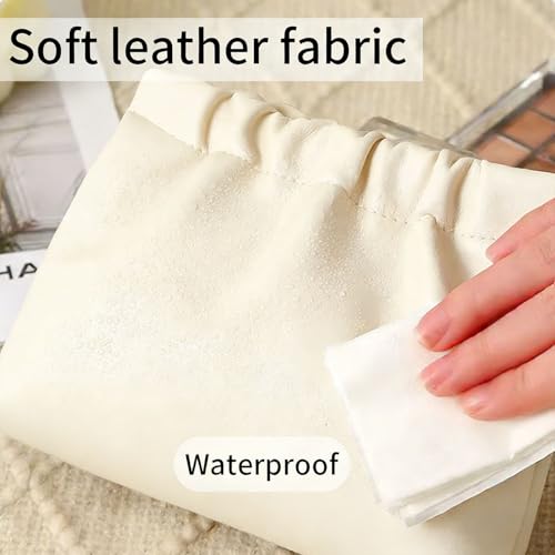 Waterproof Leather Cosmetic Bag Portable Makeup Bag for Women and Men White