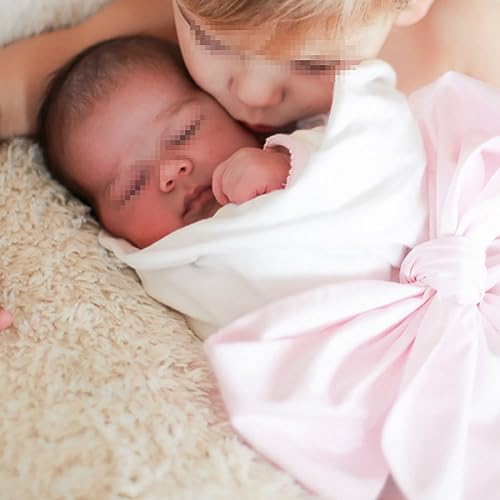 GSHLLO Newborn Swaddle Bow Wrap for Photography Props - Pink