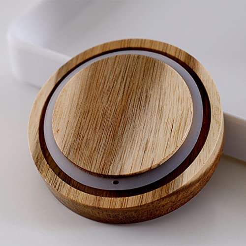 LUCKTE Small Glass Food Storage Jar with Airtight Acacia Wood Lid