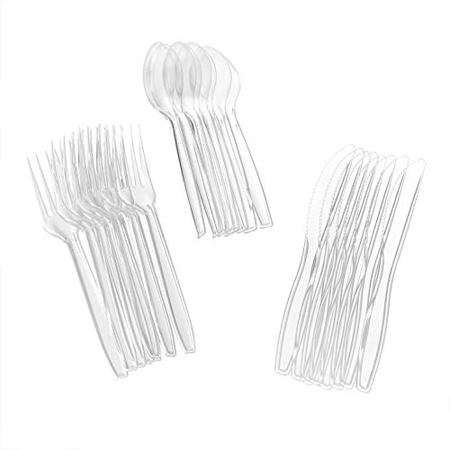 Glad Heavy Duty Clear Plastic Cutlery Set - 72 Piece (3 Packs of 24)