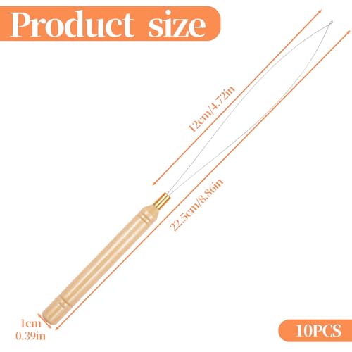 Hair Extension Loop Tool - 3 Pcs Wooden Handle Bead Threader