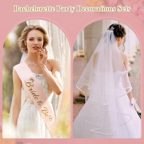 Bride to Be Sash and Veil Set - 2PCS Bachelorette Accessories