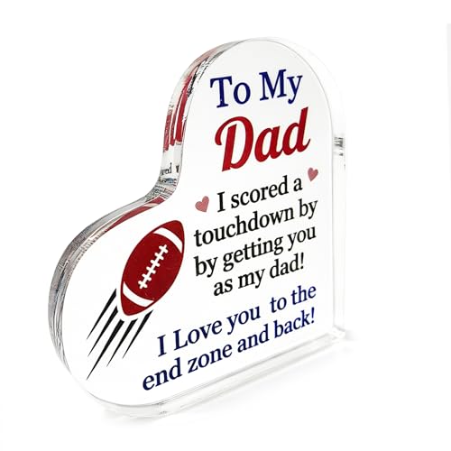 Heart-Shaped Acrylic Football Plaque - Unique Dad Gift
