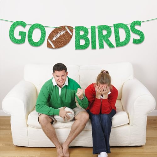 Go Birds Football Banner - Game Day Decorations for Parties