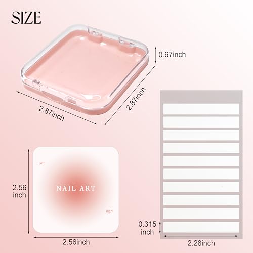 Qsnidy Press On Nail Storage Box Set - 9 Pcs in Clear, White & Pink
