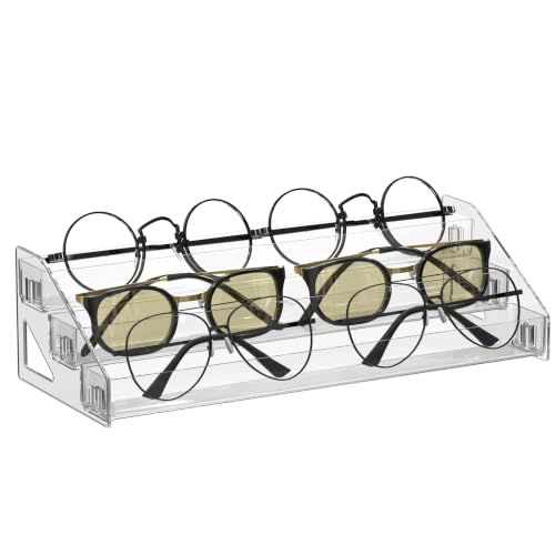 3-Layer Clear Acrylic Sunglasses Organizer & Cosmetic Display Stand