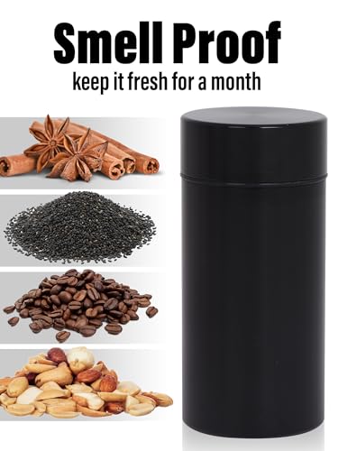 Honeypuff Smell Proof Stash Jar - 42ml Airtight Aluminum Container, Silver
