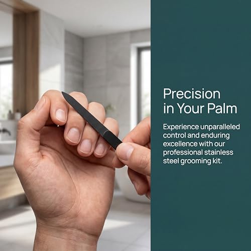 16-in-1 Professional Manicure & Pedicure Grooming Kit in Matte Black