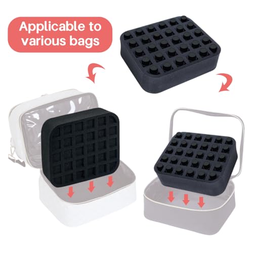 LANDFOBO Black Essential Oils Organizer with Foam Pad, Holds 30 Bottles