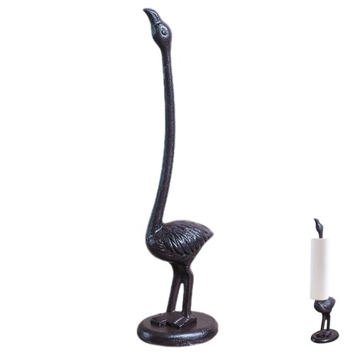 Ciieeo Retro Flamingo Paper Towel Holder Stand Animal Shape Kitchen Roll Organizer Non-Slip Base Countertop Towel Rack for Bathroom Dining Table