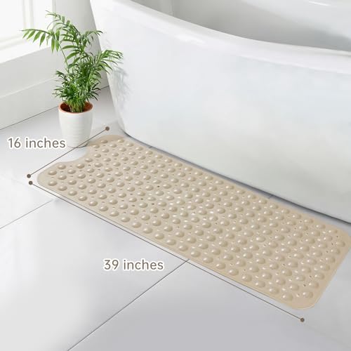 Wirhao Non-Slip Bathtub Mat - Extra Large 39x16 Inches with Suction Cups