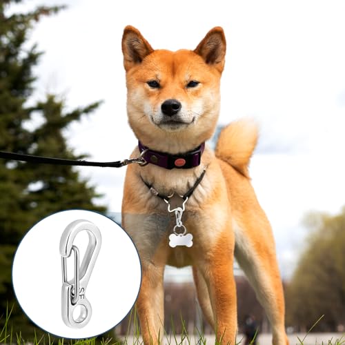 12 Pcs Tiny Carabiner Clip Metal Small Spring Snap Hooks, 1 inch Key Chain Clip Hooks Metal Swivel Clasps Lanyard Snap Hook Carabiners for Backpack Keychains Accessories(Silver)