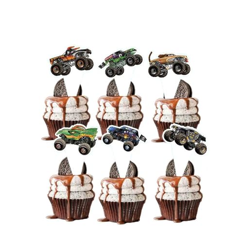 24pcs Construction Truck Cake Toppers for Kids Birthday Party Supplies