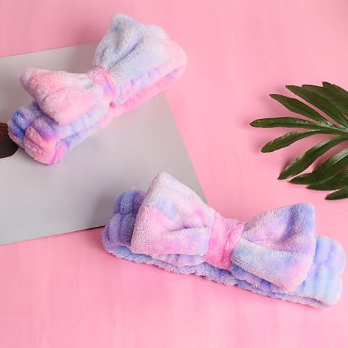 Microfiber Face Wash Headband 2Pcs Soft Bow Skincare Spa Headband