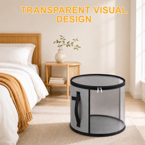 Oversized Hat Storage Bag for 5-7 Hats - Clear Window, Grey