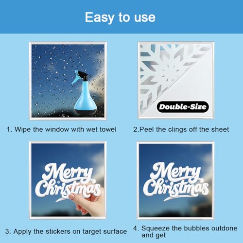 2026 Style1 Christmas Window Decals Snowman Snowflakes Holiday Stickers for New Year Shop Display
