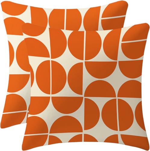 Retro Geometric Throw Pillow Cover - 16x16 Inch Abstract Design