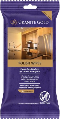 Granite Gold Polish Wipes for Granite, Quartz & Marble - 18 Count