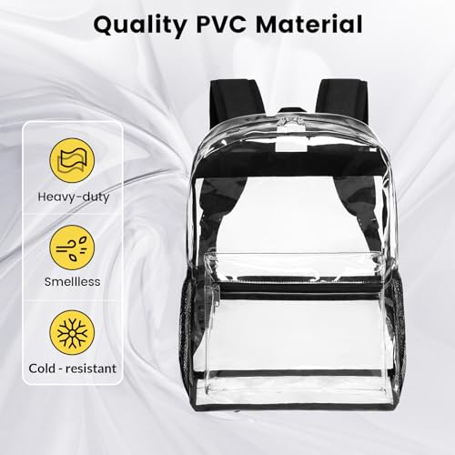 Vorspack Heavy Duty Clear Backpack for School - 16 Inch Transparent Bookbag