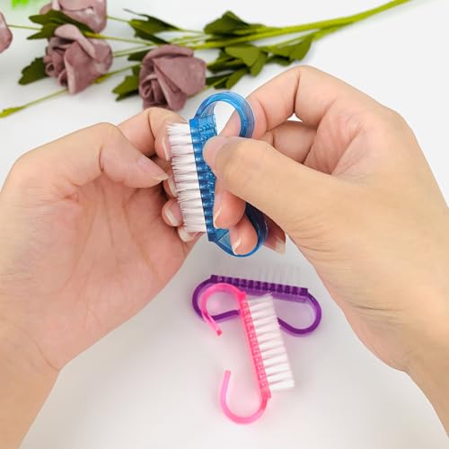 HANWER 16 Pack Handle Grip Nail Brushes Travel Size Fingernail Scrubbers