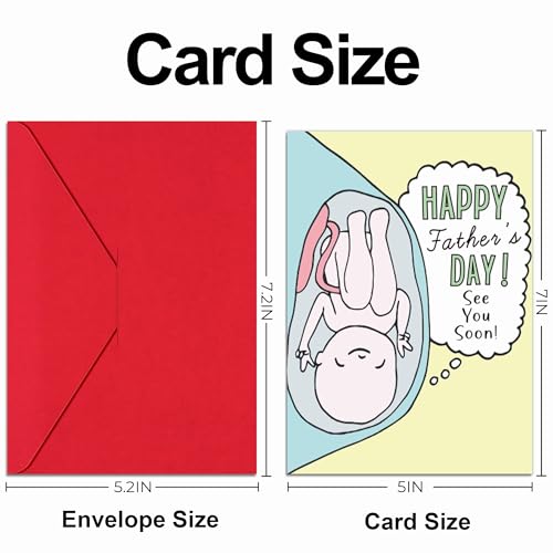 First Father's Day Card for Expecting Dads - 5x7 with Envelope