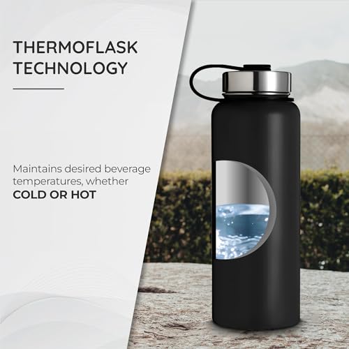 32oz Insulated Stainless Steel Water Bottle - Leakproof Travel Drink Flask