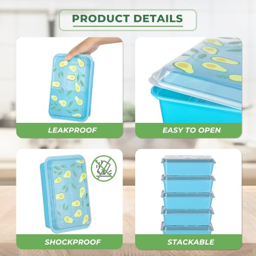 Moiturti 42 oz Reusable Meal Prep Containers with Lids, Dark Green, 10 Pack