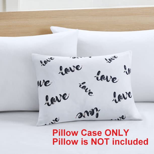 Azi 2-Pack Toddler Travel Pillow Covers, 15" x 20" Love Print with Zipper