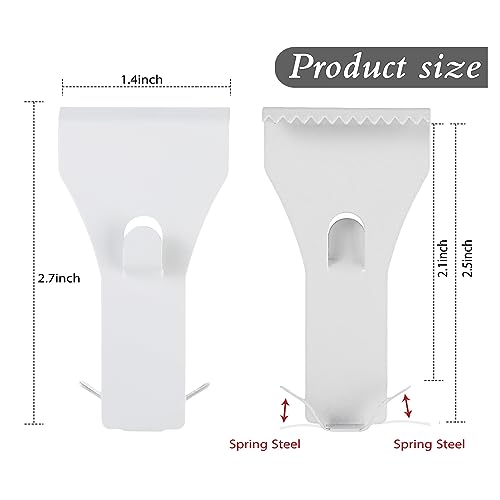 Ripeng White Brick Wall Clip Hooks - 8 Pcs No Drill Hangers