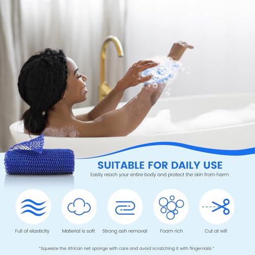 ZOCY African Exfoliating Net Sponge Body Scrubber - Blue