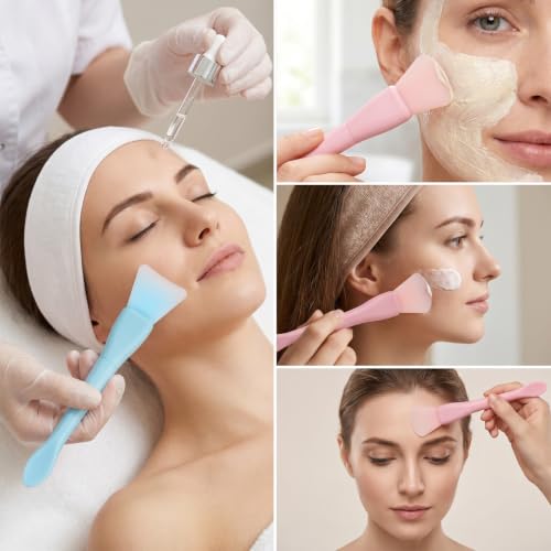 Ouligay 2 Pcs Silicone Face Mask Brush and Spatula Applicator Tool