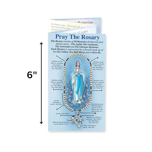 Catholic Rosary Prayer Card Set with Our Father Instructions - Religious Devotional Guide