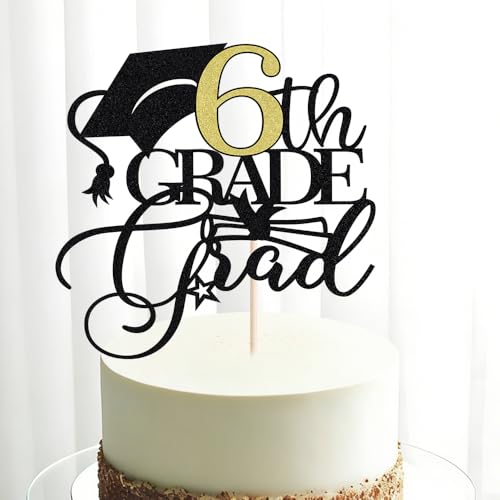 6th Grade Graduation Cake Topper - Class of 2026 Decor