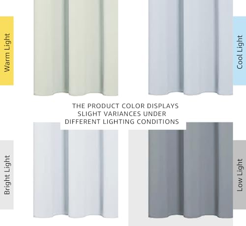 NICETOWN Thermal Insulated Grommet Room Darkening Curtains - 42" x 63" (2 Panels, Platinum-Greyish White)