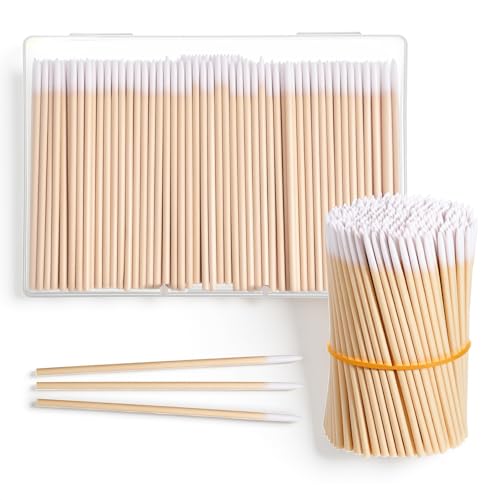 Hadnves 400 Pcs Precision Pointed Cotton Swabs with Wooden Sticks