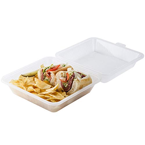 GET EC-10-1-CL Single Entree Take-Out Food Container, 9"x 9", Clear (Set of 12)