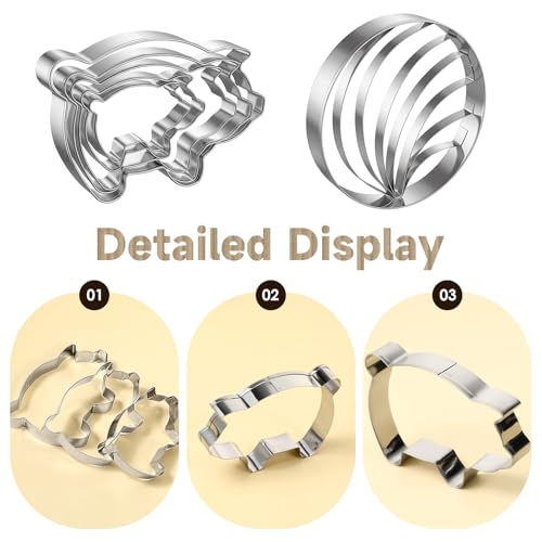 Mexican Concha Cutter & Pig Cookie Cutter Set Stainless Steel
