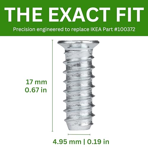 Replacement Screws for IKEA Part #100372 - Zinc Plated Steel (Pack of 10)