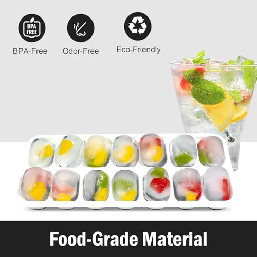 DclobTop Black & White Ice Cube Trays - 3 Pack, BPA-Free, Easy Release