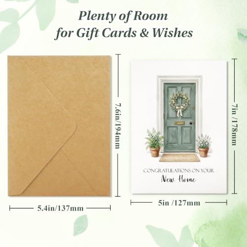 Elegant Housewarming Greeting Card with Envelope - Congratulations on Your New Home