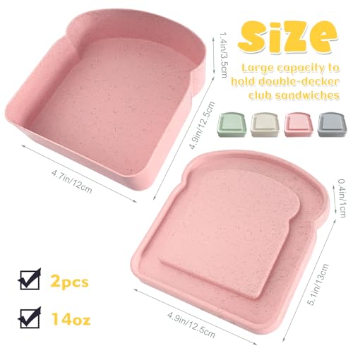 Reusable Sandwich Containers for Lunch - BPA-Free, Microwave Safe