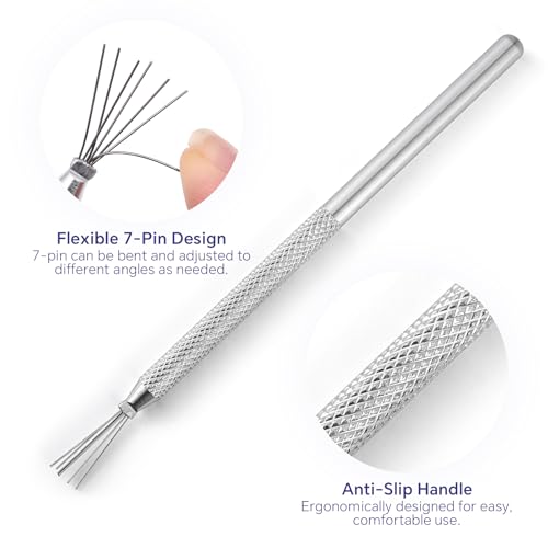 3-Piece 7-Pin Nail Liner Tool Bendable Ultra-Thin Stripe Nail Art Brush Set