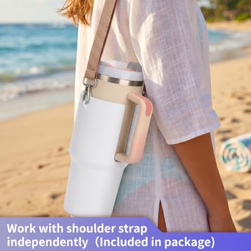 TOYORK Cup Holder for Bogg Bag, White PVC Tumbler Carrier with Shoulder Strap