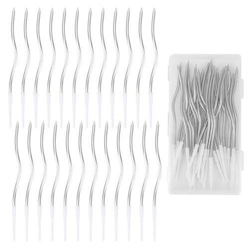 24 Silver Spiral Birthday Cake Candles | Elegant Party Decoration