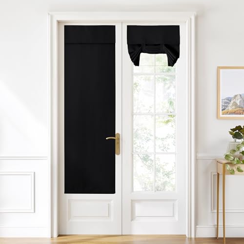 NICETOWN Black French Blackout Curtain 22"W x 72"L - No Damage