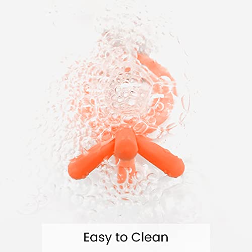 Comotomo Silicone Baby Teether - Ergonomic Finger-Shaped Design, Orange